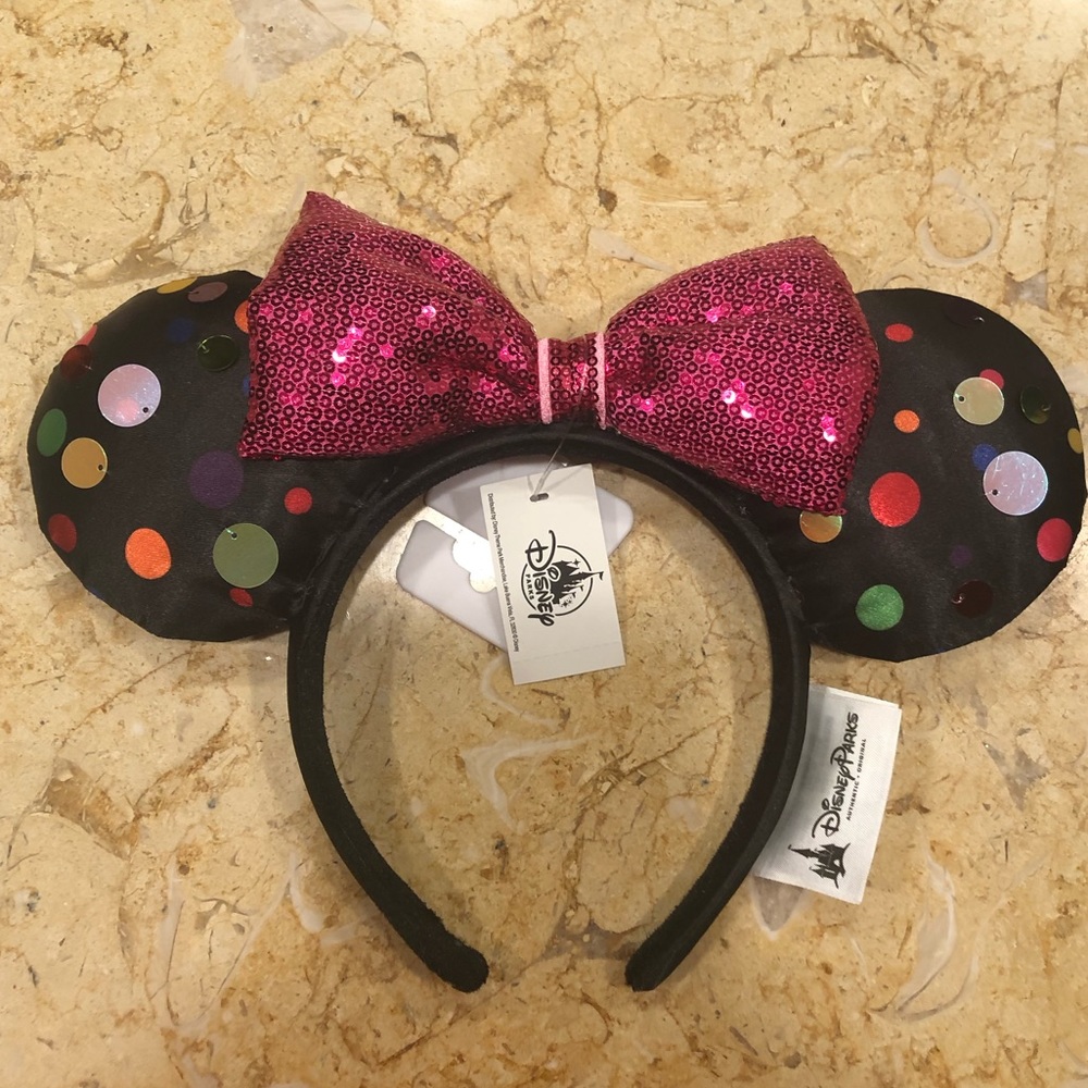 Disney Pink Sequins Bow Minnie Mouse headband